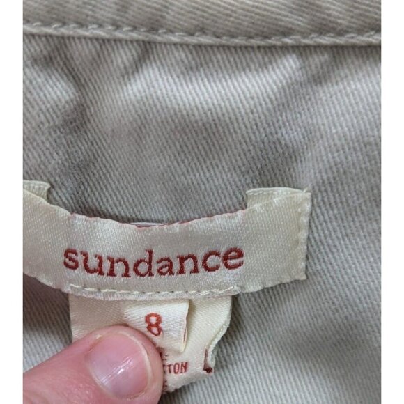Sundance Women's (8) Lace Militaire Jacket Shirt Taupe Front Ruffle - Picture 6 of 6